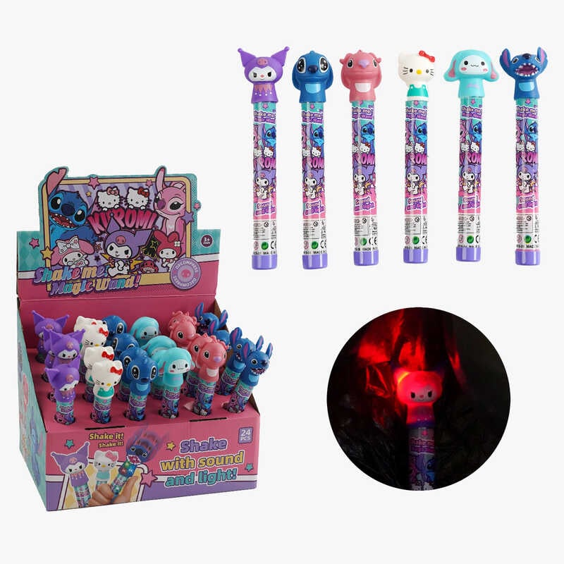 Паличка зі світлом C 68802 (24) ЦІНА ЗА 24 ШТУКИ В БЛОЦІ, “Герой”, підсвічування, пискавка, гумова фігурка, висота палички - 21 см, в коробці 