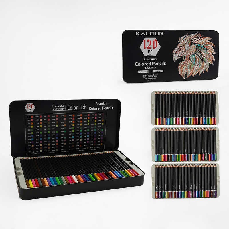 Набір для малювання C 69089 (12) 120 кольорових олівців, у металевому боксі