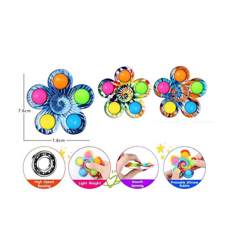 Спінер 2021-100 B (1000) 7,8*7,6 см, поп-іт, в пакеті, ВИДАЄТЬСЯ ТІЛЬКИ МІКС ВИДІВ