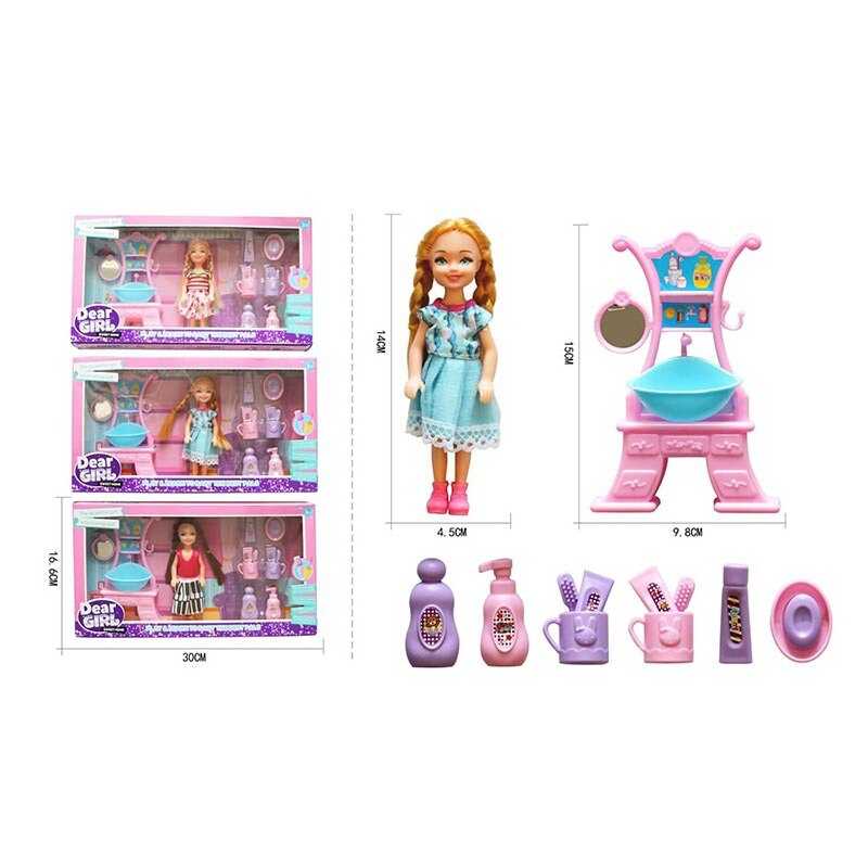 Лялька L 5-30 (120/2) 3 види, висота: 14 см, аксесуари, знімний одяг, косметичний столик, в коробці, ВИДАЄТЬСЯ МІКС ВИДІВ