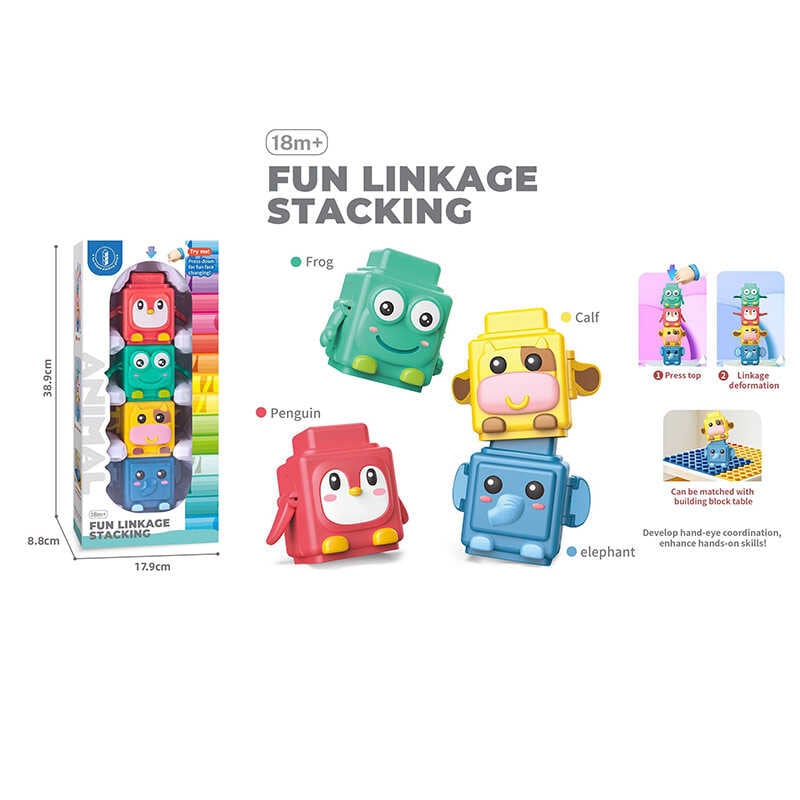 Пірамідка M 10 J (36) висота 31см, 4 квадратні фігурки тваринок, підіймають лапки (або вушка) та оченята, в коробці