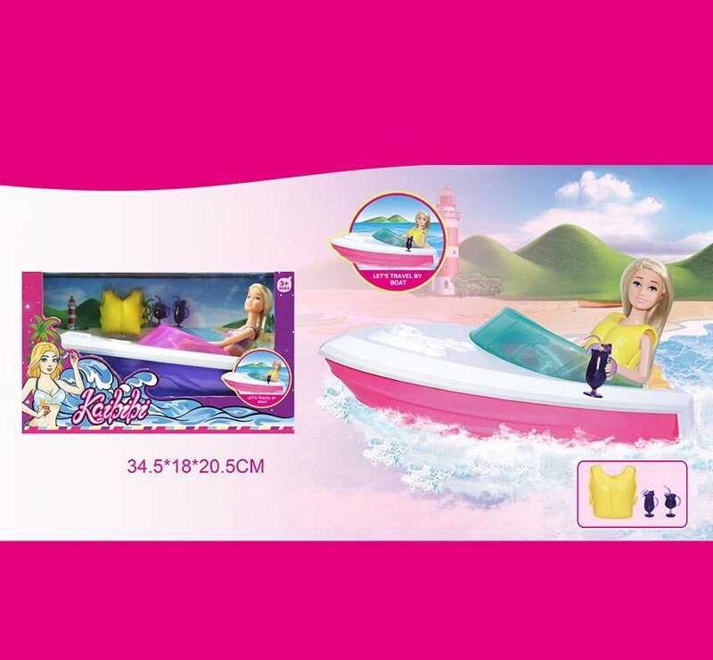 Лялька WG 243 (20/2) човен, рятувальний жилет, аксесуари, висота ляльки 30 см,  в коробці