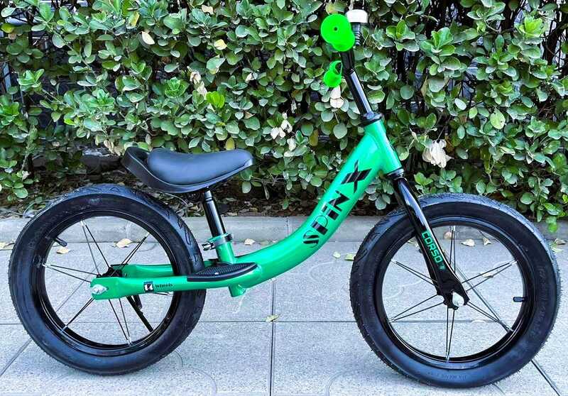 Велобіг "CORSO Spin-X" PX-415-63 (1) сталева рама, колесо 14", надувні колеса, підніжка, підставка для ніг, дзвіночок