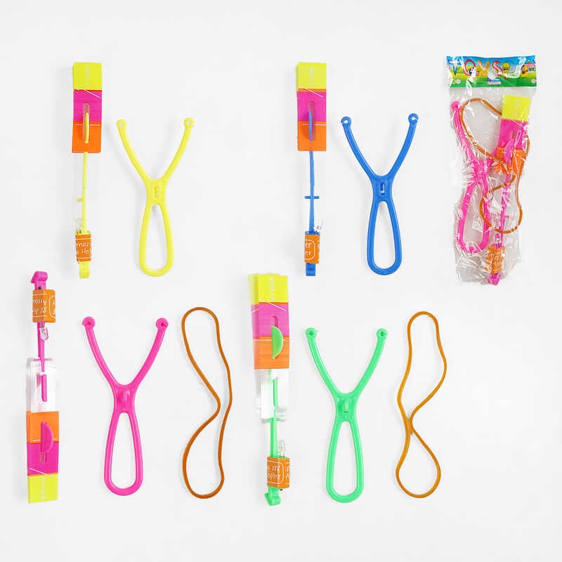 Запускач C 69857 (60) ЦІНА ЗА 20 ШТУК В УПАКОВЦІ, підсвічування, елемент-вертольотик, рогатка, в пакеті