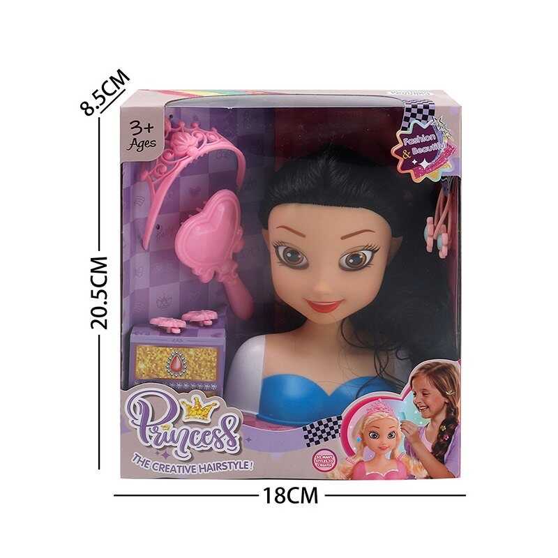 Манекен для зачісок LK 1714 C (96/2) аксесуари, гребінець, корона, в коробці