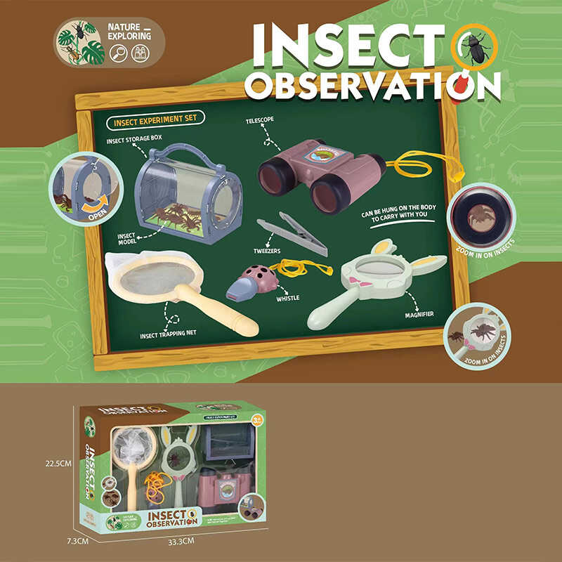 Набір дослідів W 611 (48/2) бінокль, пінцет, лупа, модель комахи, в коробці