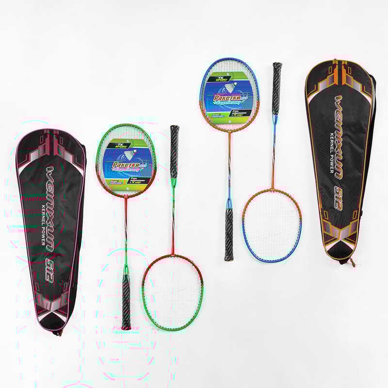 Бадмінтон C 70212 (30) "TK Sport", 2 кольори, 2 ракетки, металевий каркас, в чохлі