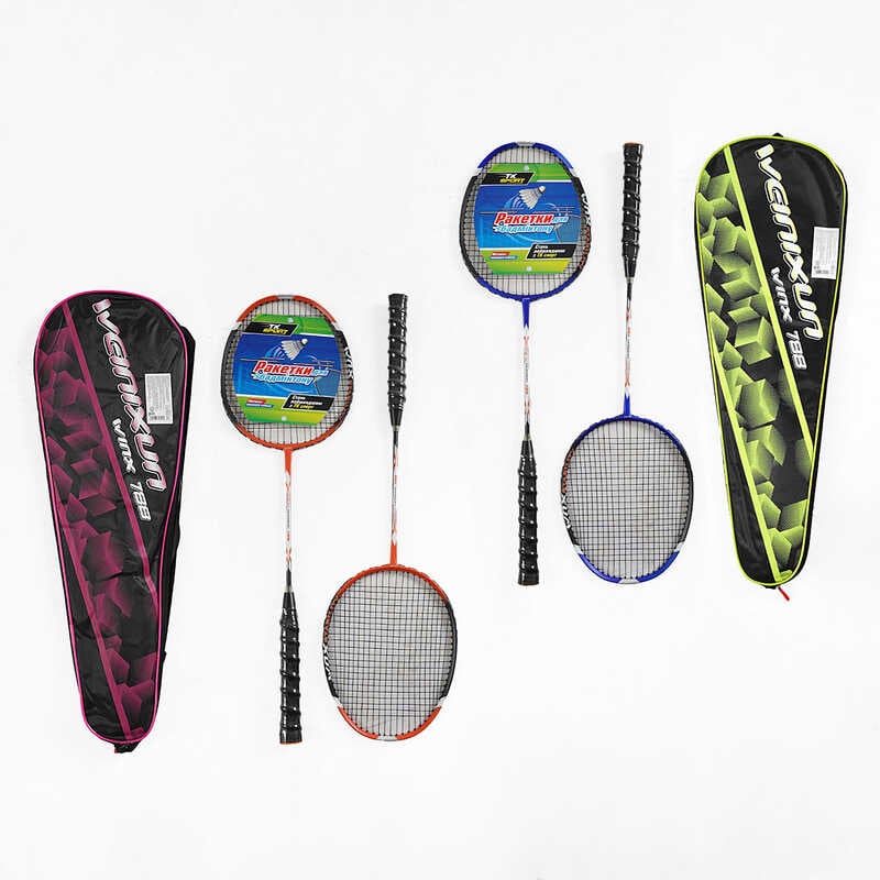 Бадмінтон C 70214 (30) "TK Sport", 2 кольори, 2 ракетки, металевий каркас, в чохлі