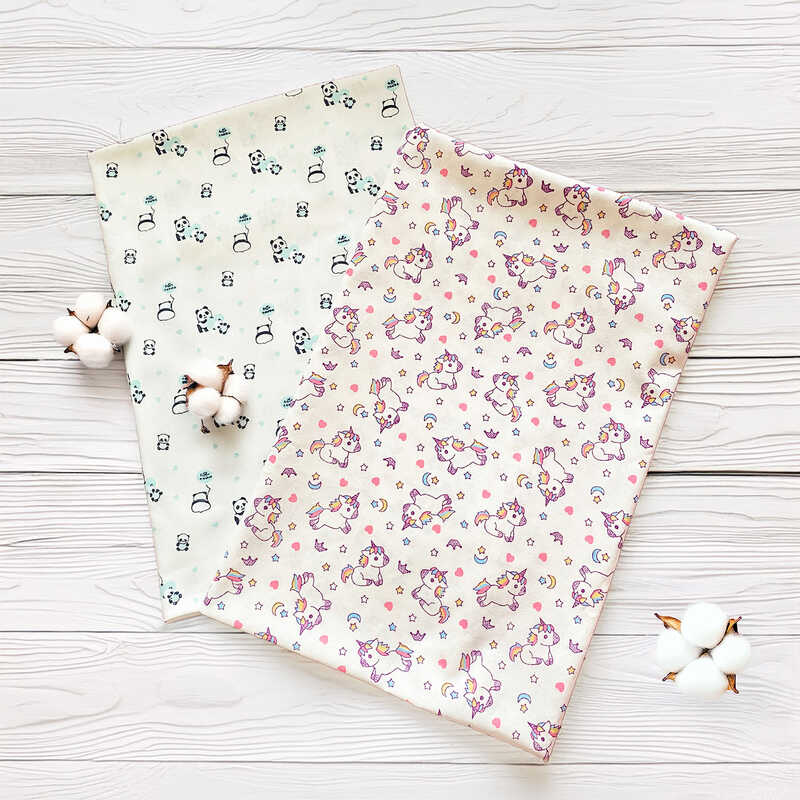 гр Комплект пелюшок "Єдинороги та панда" 15434  (1) 2шт в комплекті, тканина СИТЕЦЬ, розмір 100*80 см "Bimbo"