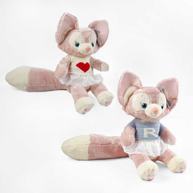 М`яка іграшка M 18247 (40) 2 види, герой, висота 50см, сидяча, пластикові очі, знімний одяг, бантик на вушку