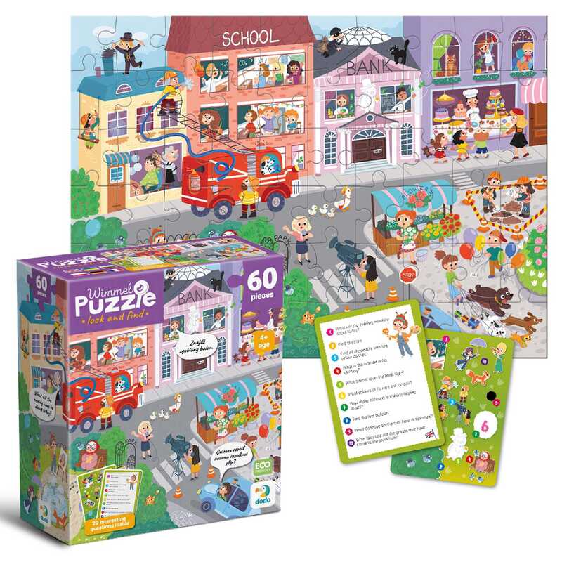 гр Вімельпазл "Містечко професій" 300662 (32) "DoDo", 60 елементів, картки із завданнями, в коробці