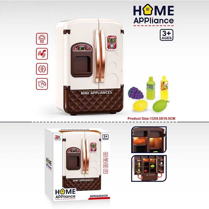 Холодильник 6906 A (80/2) розмір - 13х9.5х19 см, підсвічування, мелодія, рухомі елементи, муляжі продуктів, полички, на батарейках, в коробці