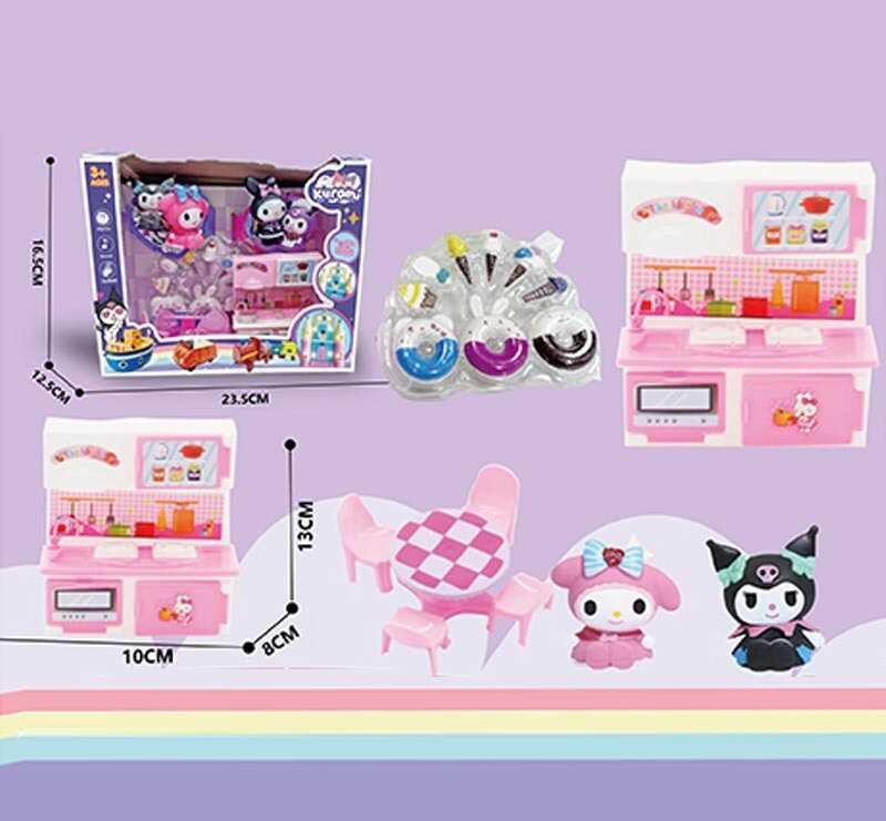 Набір героїв YQ 511 (48/2) 2 фігурки героїв, кухня, стіл та стільці, аксесуари, в коробці 