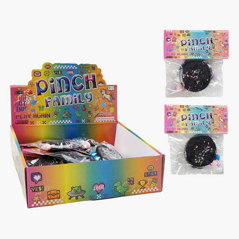 Гра антистрес C 70601 (24) ЦІНА ЗА 12 ШТУК В БЛОЦІ, "Печиво", посипка, м'які кульки, в коробці