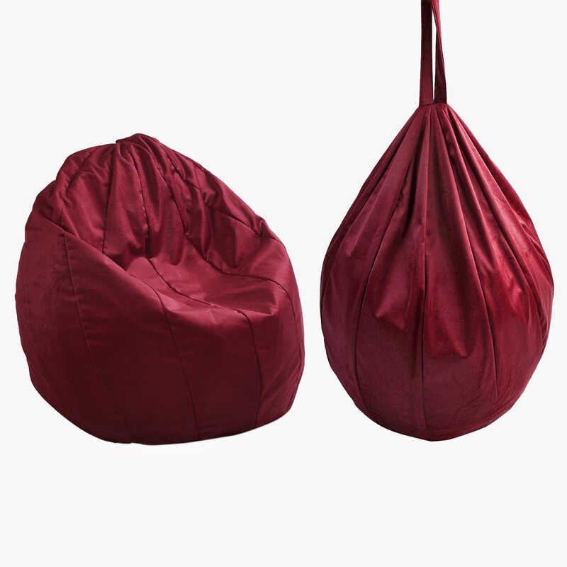 гр Крісло-мішок "Груша" 36867 колір бордовий (1)  чохол — меблевий велюр, наповнювач — пінопластові кульки, внутрішній чохол,  в пакеті