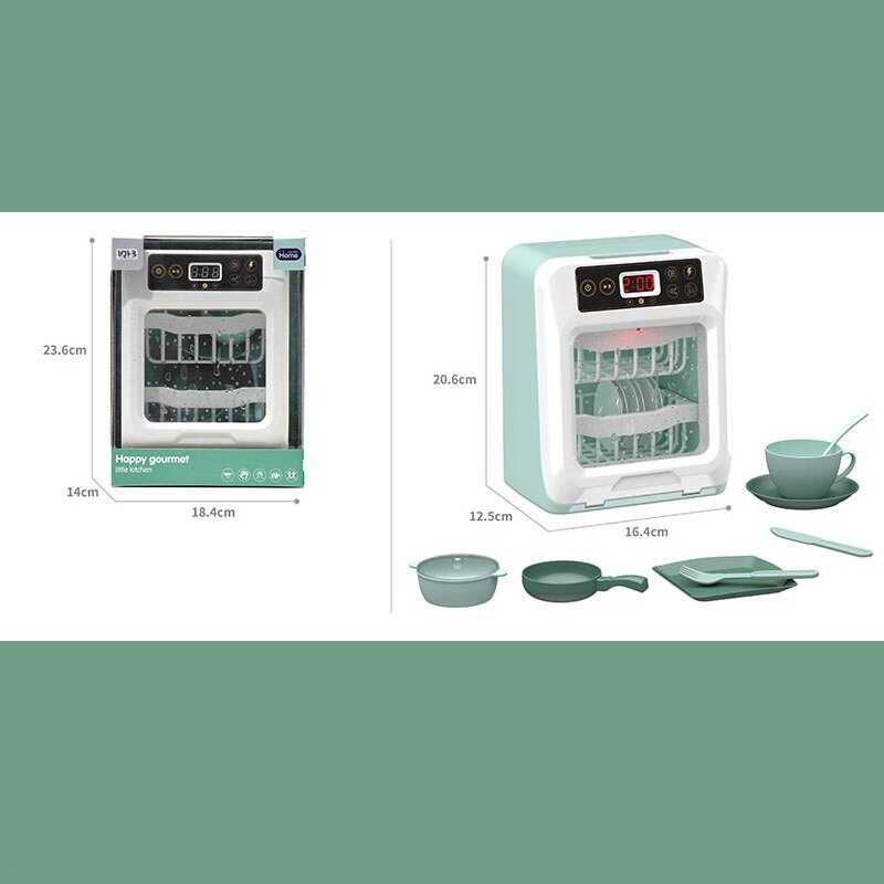 Посудомийка A 1013-2 (36) на батарейках, підсвітка, таймер, звук, імітація роботи посудомийної машини, набір посуду, в коробці