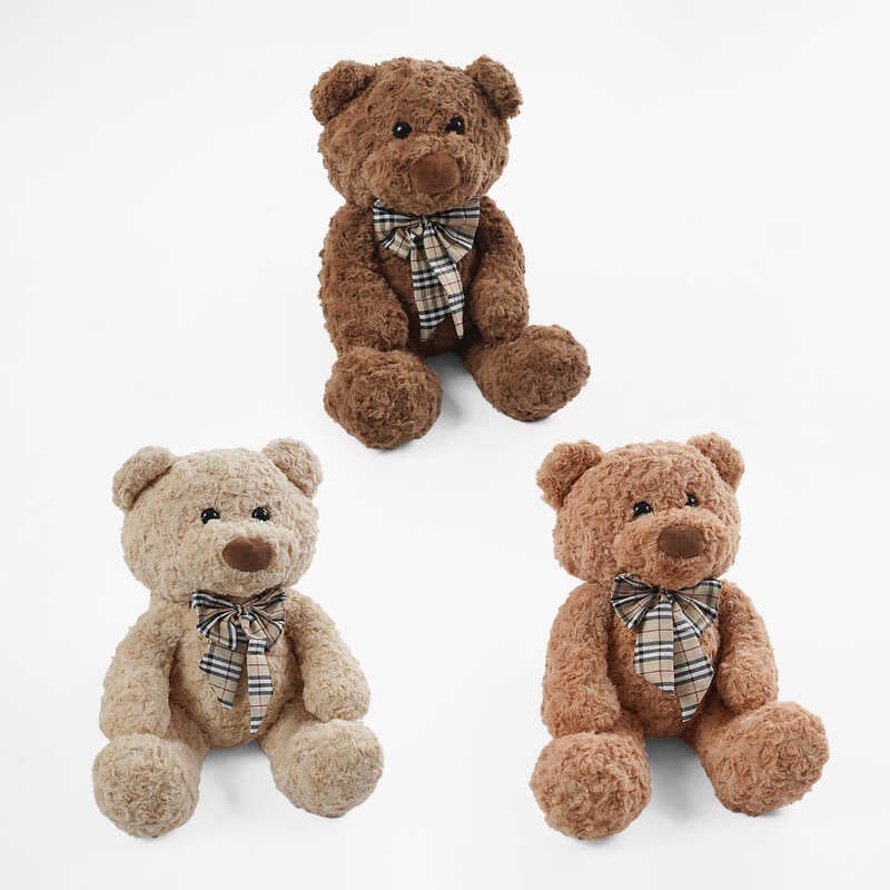 М`яка іграшка M 18512 (50) 3 кольори, "Ведмедик", середній розмір у сидячому положенні: 31 см, ВИДАЄТЬСЯ ТІЛЬКИ МІКС ВИДІВ