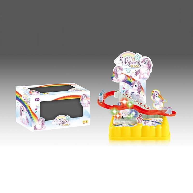 Трек 0912-7 (96/2) “Єдинороги”, підіймач на батарейках, музика, підсвітка, 3 фігурки, автоматичний підіймач, в коробці