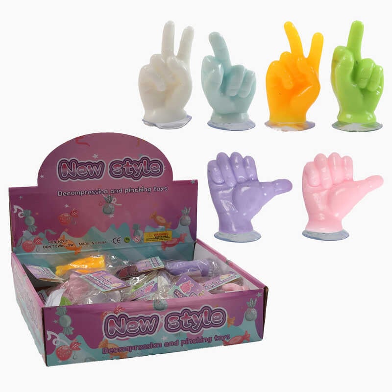 Гра антистрес C 72375 (24) ЦІНА ЗА 20 ШТУК В БЛОЦІ, “Руки”, середня висота - 8 см, присоска,  в коробці