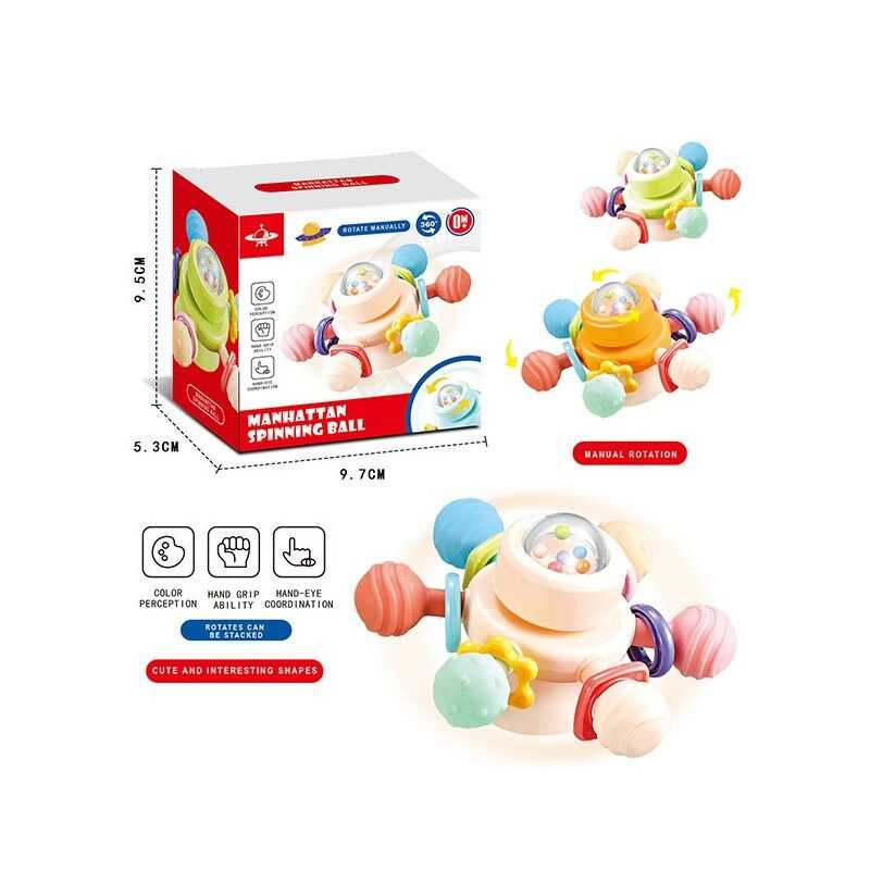 Брязкальце-спінер 6086 E (400/2) гумові прорізувачі, присоска, в коробці