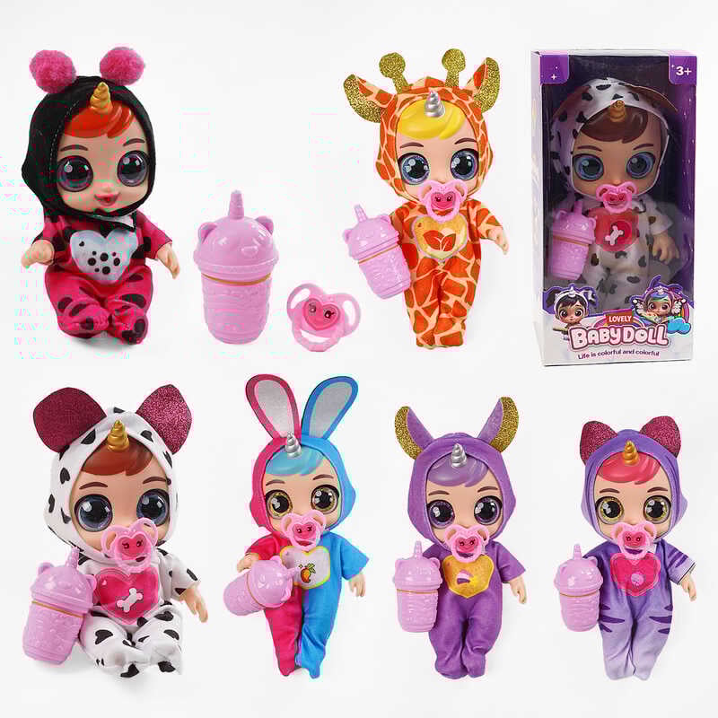 Лялька 218 (72/2) 6 видів, гумова, висота 27 см, говорить, сміється, плаче, знімний одяг, рухливі кінцівки, пляшечка, в коробці, ВИДАЄТЬСЯ ТІЛЬКИ МІКС ВИДІВ