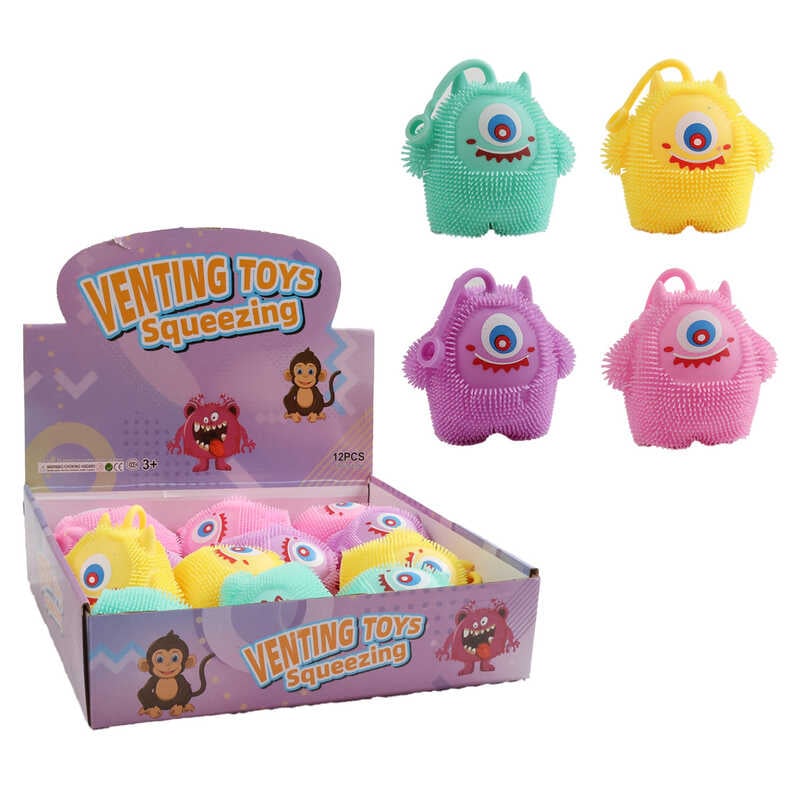 Гра антистрес C 71397 (30) ЦІНА ЗА 12 ШТУК В БЛОЦІ, розмір - 10х5х10 см, кулька підсвічується, петелька, в коробці 