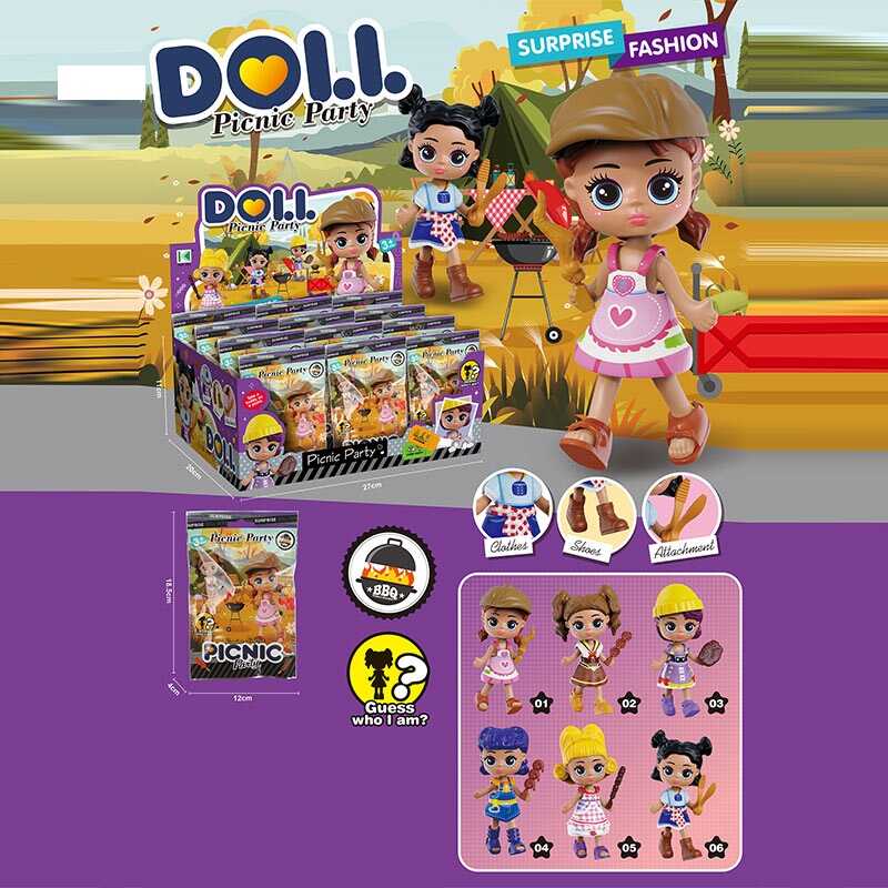 Лялька KZ 9013 (36/2) ЦІНА ЗА 12 ШТУК В БЛОЦІ, середня висота ляльки 9 см, аксесуари, рухомі кінцівки, в коробці