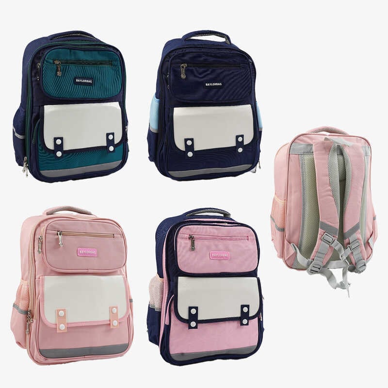 Рюкзак C 72844 (50) 4 кольори, розмір: 37х17х45 см, 1 відділення, 5 кишень, нагрудний ремінь, регульовані лямки, на блискавці, в пакеті, ВИДАЄТЬСЯ ТІЛЬКИ МІКС ВИДІВ