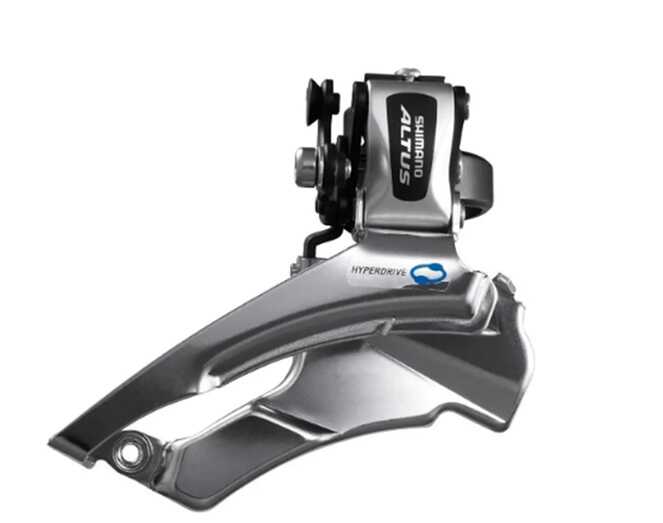Перемикач швидкостей Shimano Altus FD-M-313 (50) 3X7/8, DOWN-SWING 34.9мм (31.8/28.6 адапт) універс.тяга, для 42/48 зуб