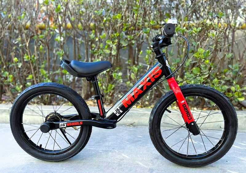 Велобіг "CORSO MAXIS" MX-30909 (1) сталева рама, ручне заднє гальмо, колеса надувні резинові 16’’, підніжка, дзвоник