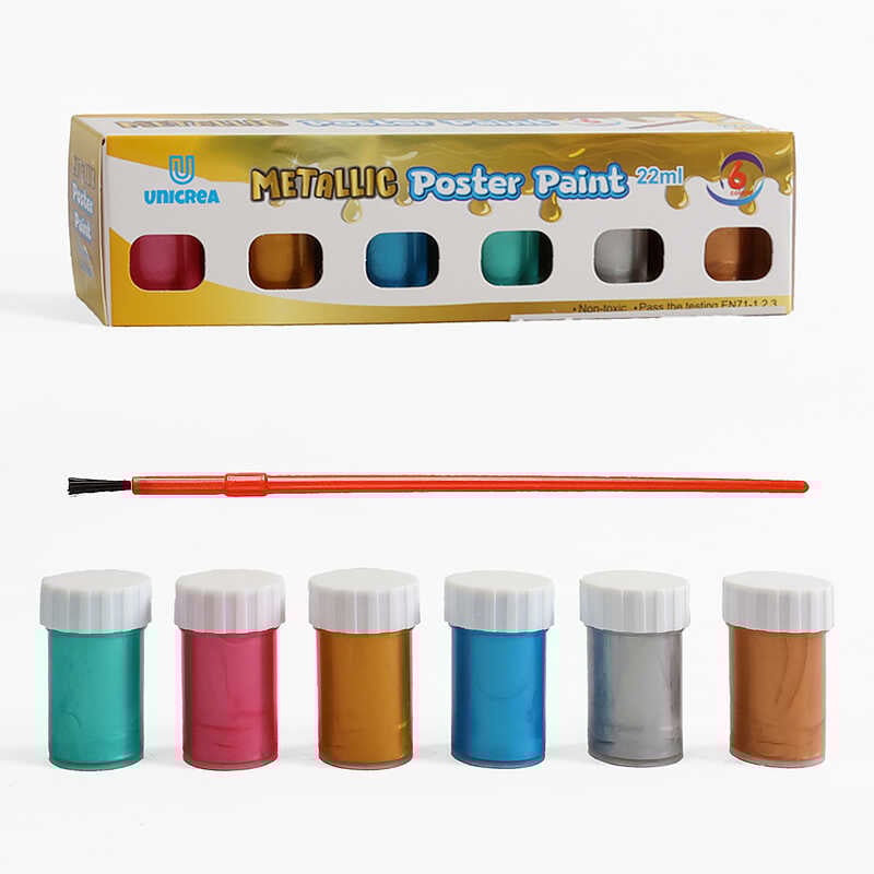 Гуаш C 72044 (144) 6 кольорів, металіка, пензлик, в коробці