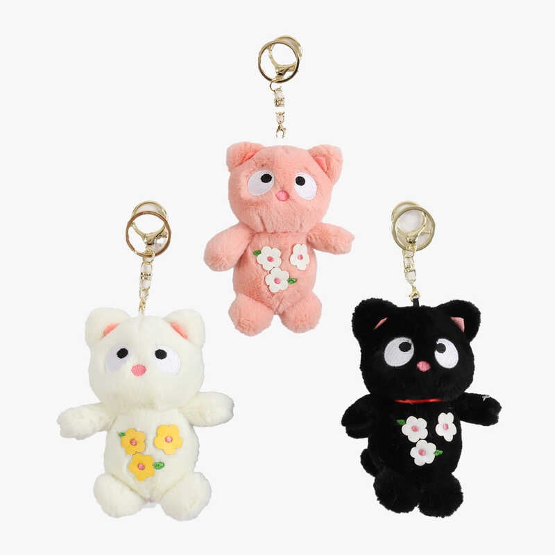 Брелок M 18452 (600) ЦІНА ЗА 1 ШТУКУ,  “Котик”, висота - 14 см, металева фурнітура, ВИДАЄТЬСЯ МІКС