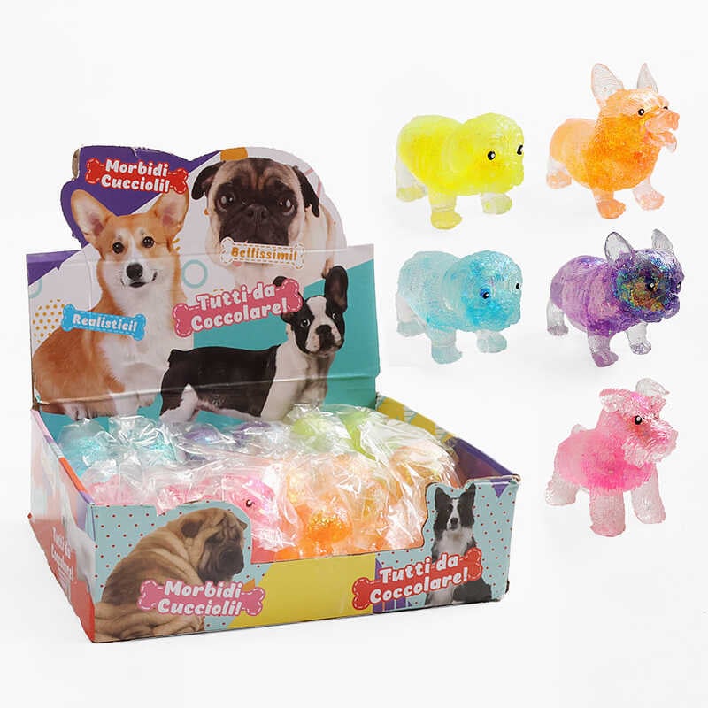 Гра антистрес C 72747 (12) ЦІНА ЗА 12 ШТУК В БЛОЦІ,  “Песики”, глітер, гель, в коробці