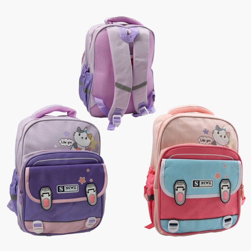 Рюкзак C 72909 (120) 2 види, розмір - 28х14х38.5 см, 2 відділення, розділювач, кишені, світловідбивні елементи, клапан, в пакеті 