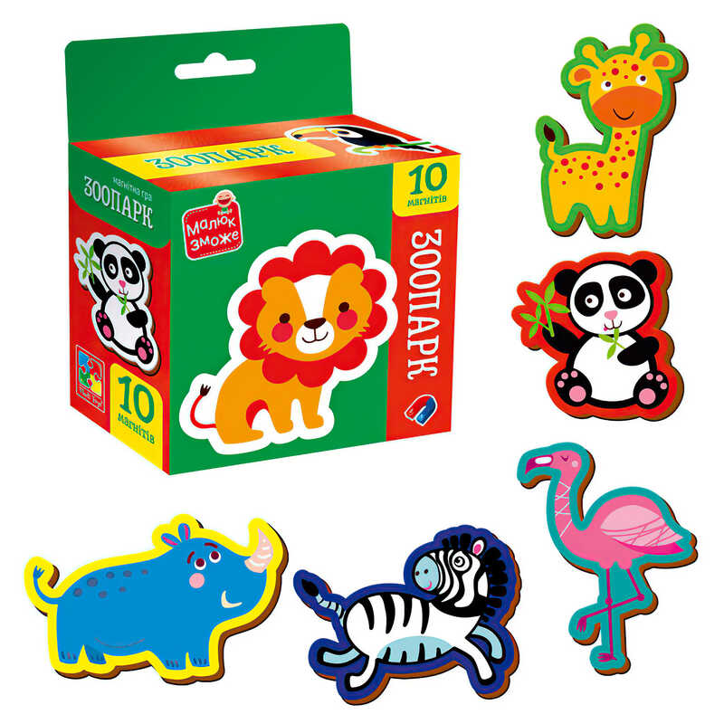 гр Набір магнітів "Зоопарк" VT3106-39 (30) "Vladi Toys", 10 елементів, у коробці