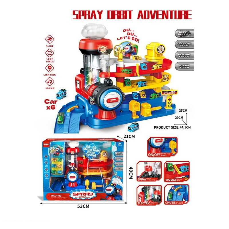 Трек JP 588-71 (6)  звуки, підсвічування, 6 моделей - вагончиків, рухливі елементи, в коробці