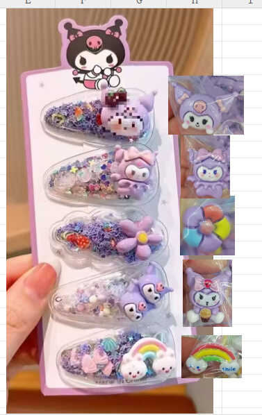 Набір шпильок для волосся C 73141 (1000) ЦІНА ЗА 1 ЛИСТ,  герой, 5 штук, в пакеті