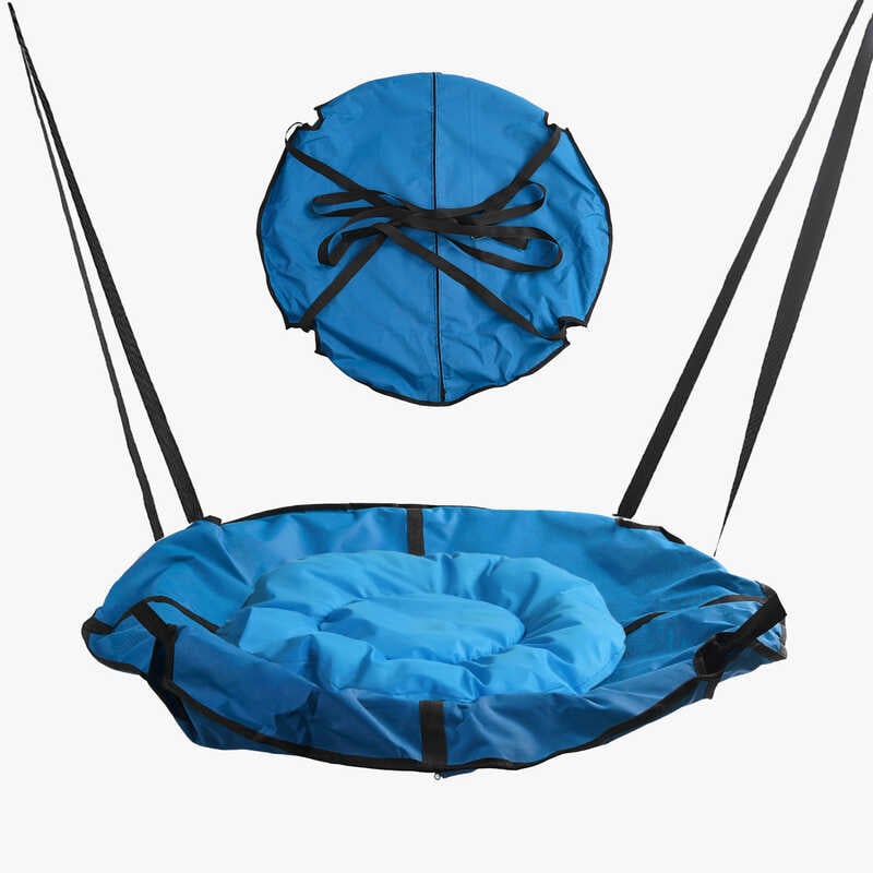 гр Гойдалка-гамак, колір синій GL 270895 (1) D подушки = 60 см, подушка з водонепроникного матеріалу, 120-150 кг, ремінці, D чохла = 105 см, знімний чохол, в пакеті