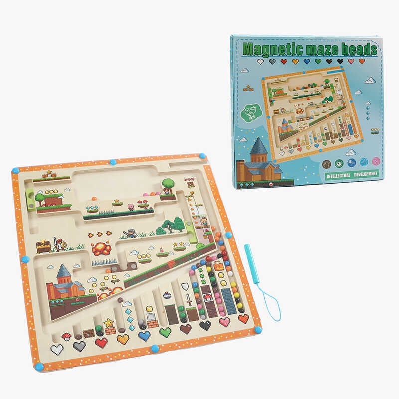 Дерев’яна магнітна дошка C 74276 (36) стилус, сортер, кольори, в коробці