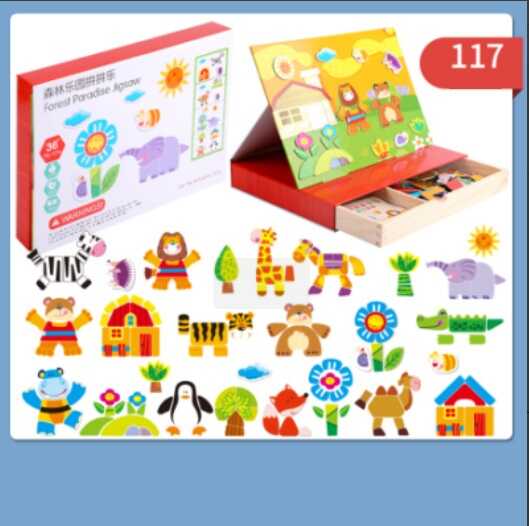 Магнітна гра C 73998 (28) дерев’яна, магнітні елементи, в коробці