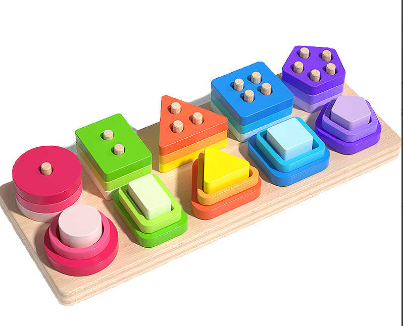 Дошка логічна C 74023 (40) дерев'яна, 31.5х12.5х1.2 см, геометричні фігури з різною кількістю отворів, в коробці