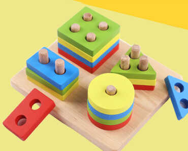 Логічна гра 74370 (48) дерев’яна, розмір - 13.5х15х5 см, геометричні фігури, кольори, в коробці 