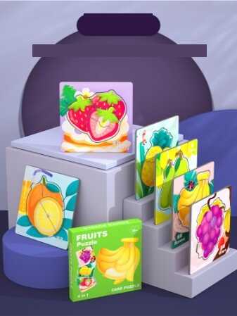 Пазли-вкладиші С 74367 (80) 6 дерев'яних дошок, 14х14 см, тематичні зображення, великі елементи-вкладиші, в коробці