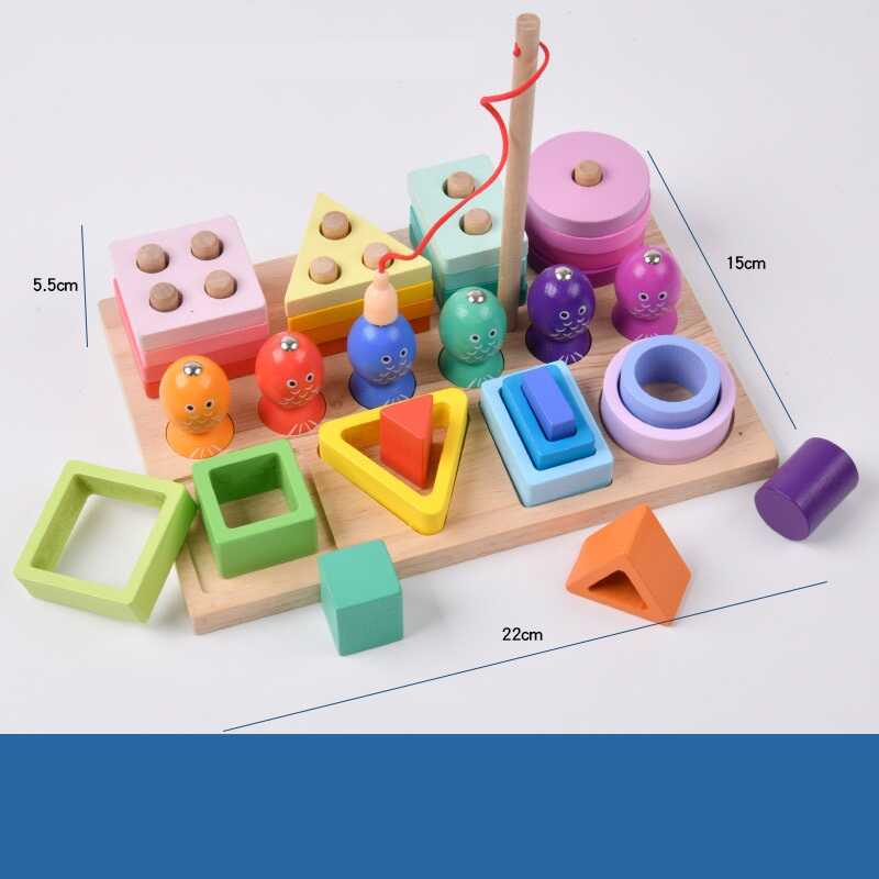 Логічна дошка C 74312 (28) дерев’яна, геометричний сортер, кілочки, магнітна риболовля, в коробці