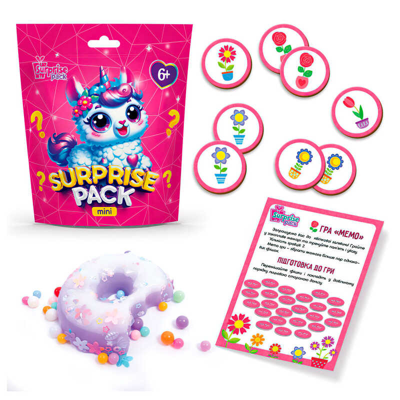 гр Набір для творчості із сюрпризами "Surprise Pack Mini 2" VT8040-02 (24) "Vladi Toys", гра "Мемо", сквіш, в пакеті 