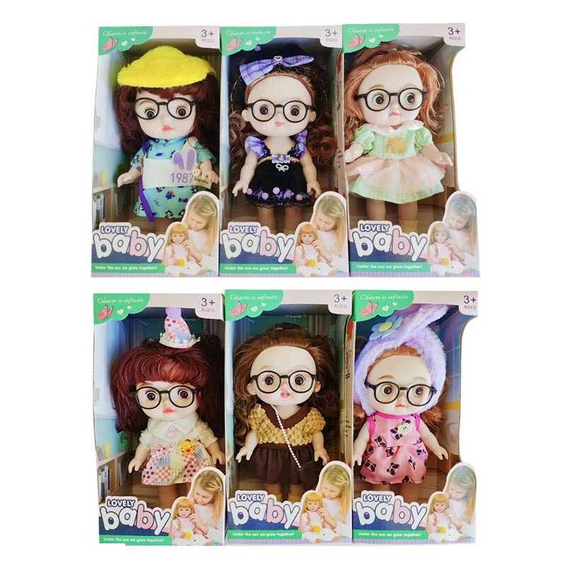 Лялька ZS 12 B (72) висота - 27 см, вінілова, рухомі кінцівки, знімний одяг, окуляри, в коробці, ВИДАЄТЬСЯ ТІЛЬКИ МІКС ВИДІВ