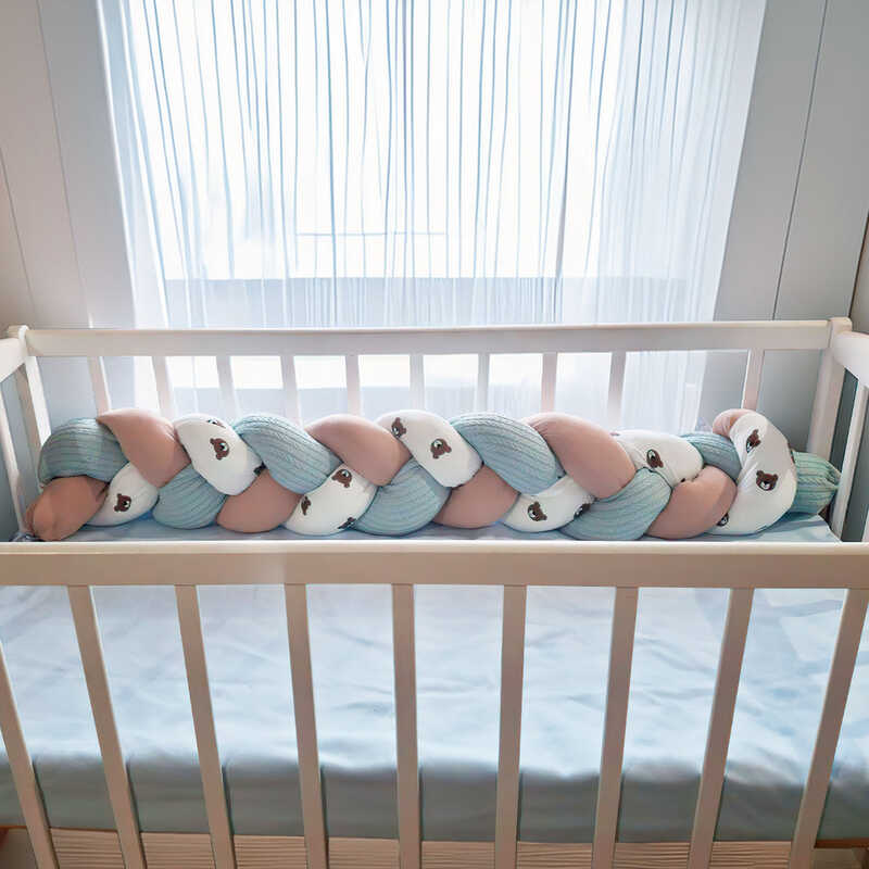 гр Бортик у ліжко "Косичка" 81149 (1) тканина в’язане полотно, Муслін, велюр, наповнювач СИНТЕПУХ, розмір 120*18 см "Bimbo"