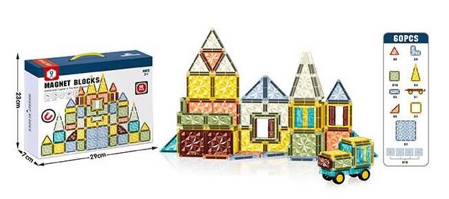 Магнітний конструктор HD 158 A (24/2) 60 деталей, в коробці