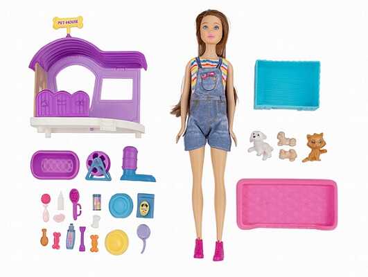 Лялька WG 208-1 (36/2) 30 см, аксесуари, улюбленці, у пакеті