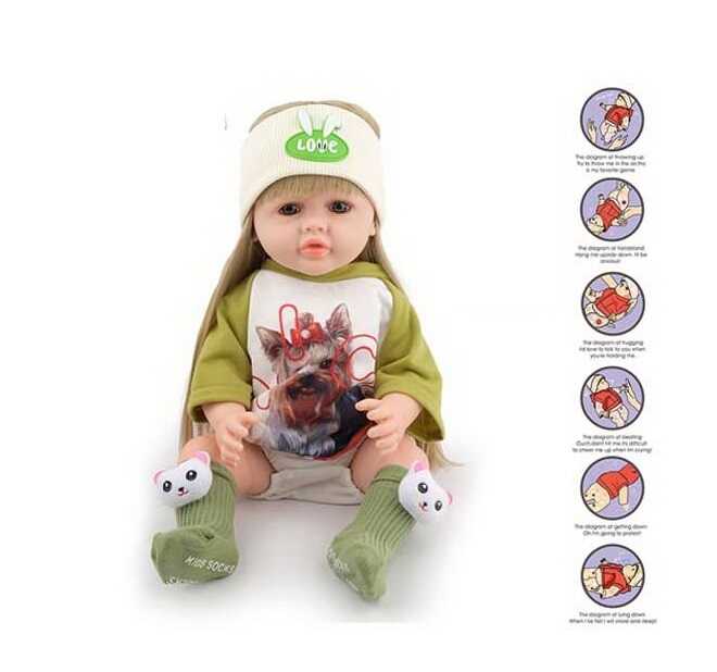 Лялька AFD 8866-33 S (12) висота: 52 см, функціональна, гумова, звуки, прошите волосся, аксесуари, в пакеті